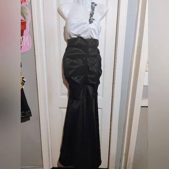 open lace back dress Blondie Nites 4521Bn Long Prom Dress main image 1